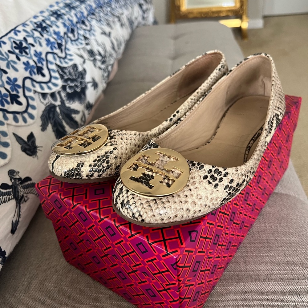 Tory Burch Snake Print Ballet Flats
